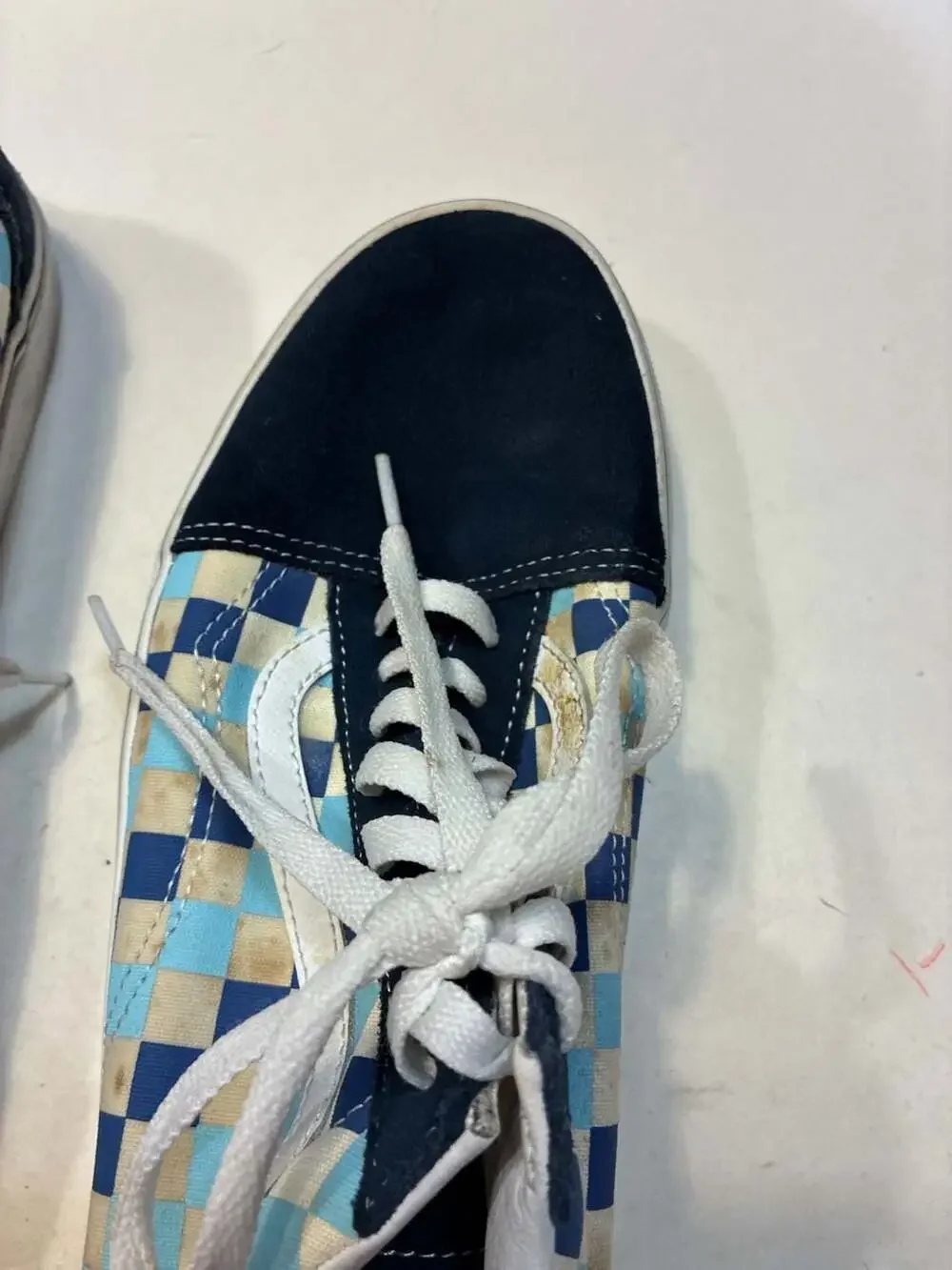 Vans Old Skool Blue Topaz Checkerboard Skate Shoes